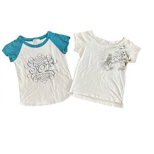 Women’s Tee Shirt Bundle Deal White Tee with Teal Sleeves - Graphic Raglan Shirt